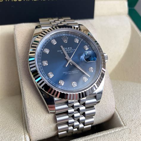 rolex datejust blu brillantini|rolex datejust 41 dial.